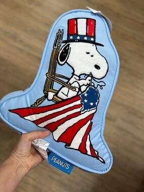 Peanuts Patriotic Snoopy Pillow - Light Blue, Red, White, Navy